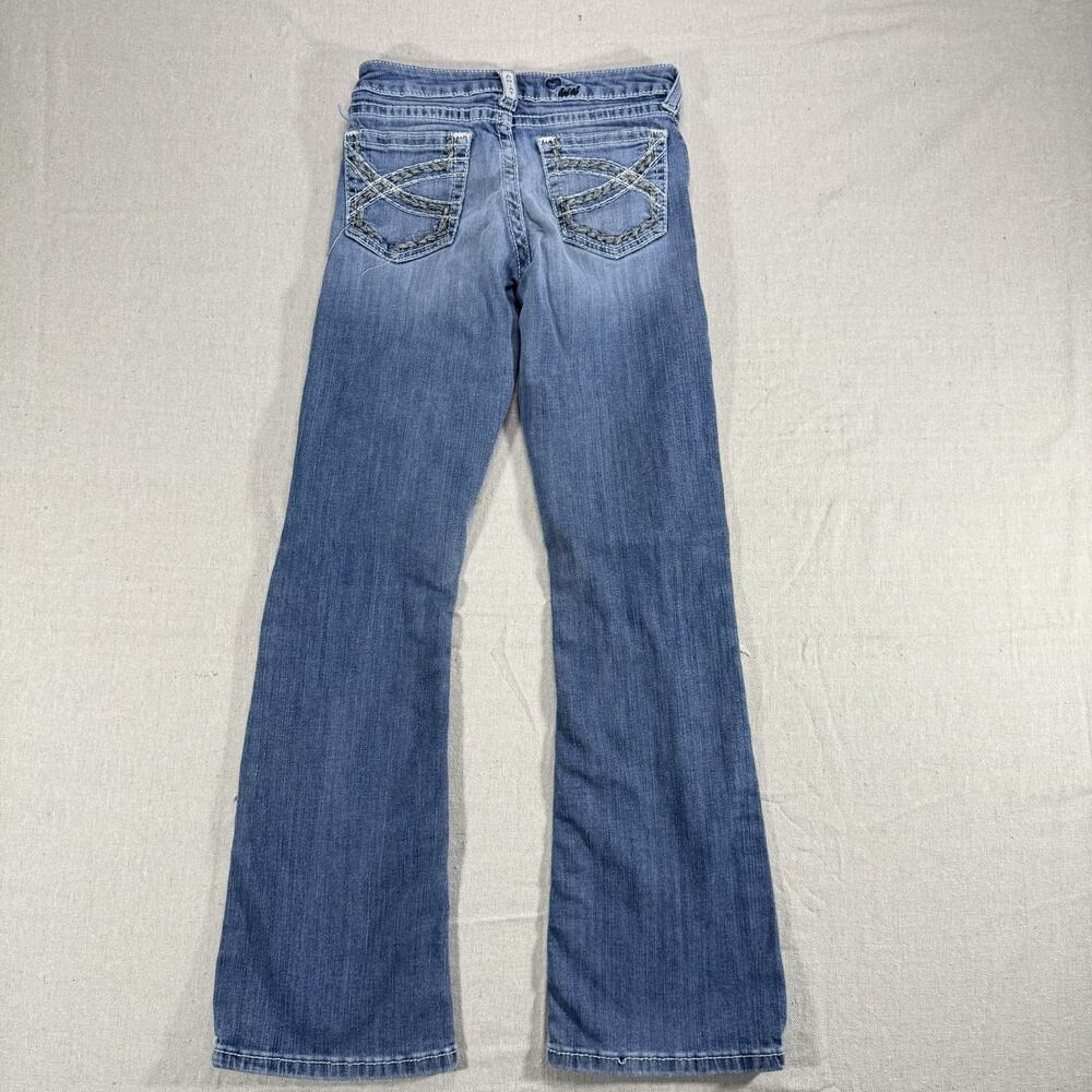 Ariat REAL Girls Boot Cut Jeans Size 12 Light Wash Distressed Western Denim - Picture 5 of 11